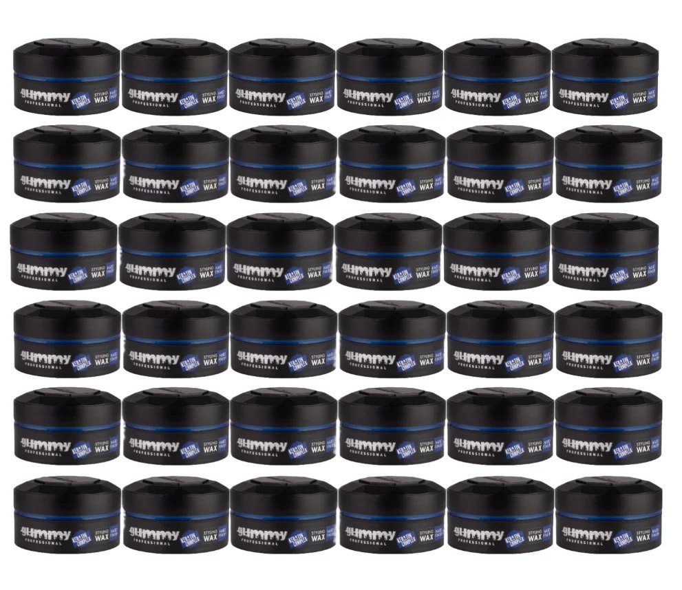 Gummy Styling Wax Hard Finish Blauw 36 Stuks