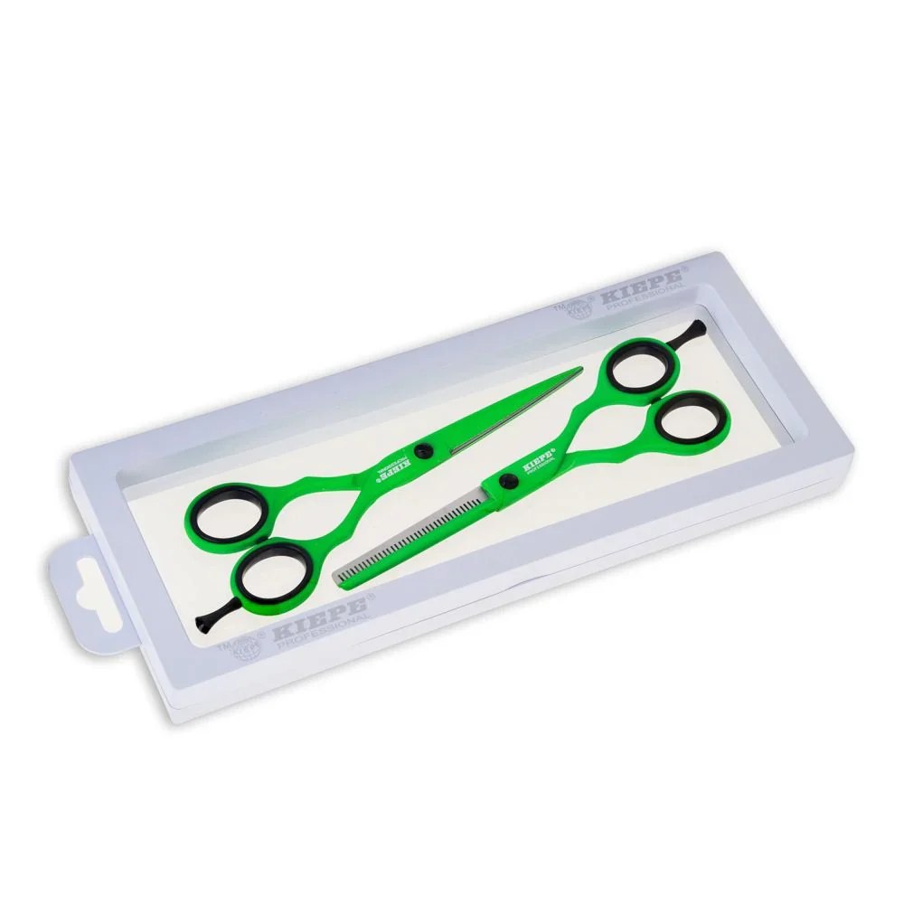 Kiepe Set Professionele Kappersschaar en Effileerschaar Green Tea