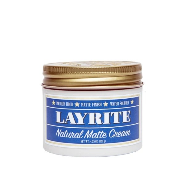 Layrite Natural Matte Cream 120g Medium Hold Water Soluble Matte Finish