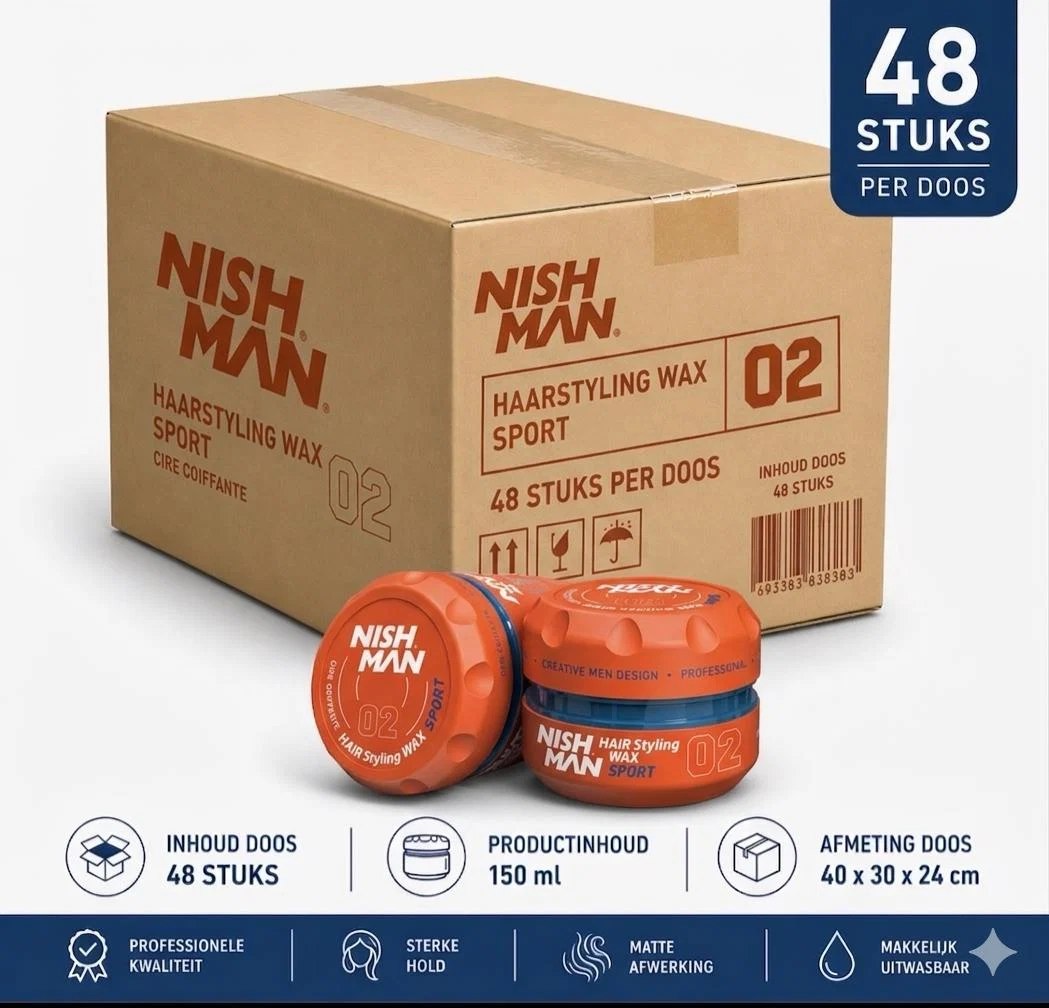 Nishman Hair Styling Wax 02 Sport 48 stuks