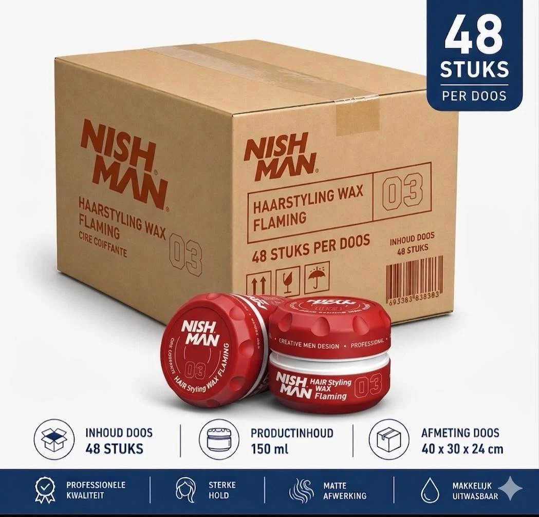 Nishman Hair Styling Wax 03 Flaming 48 stuks