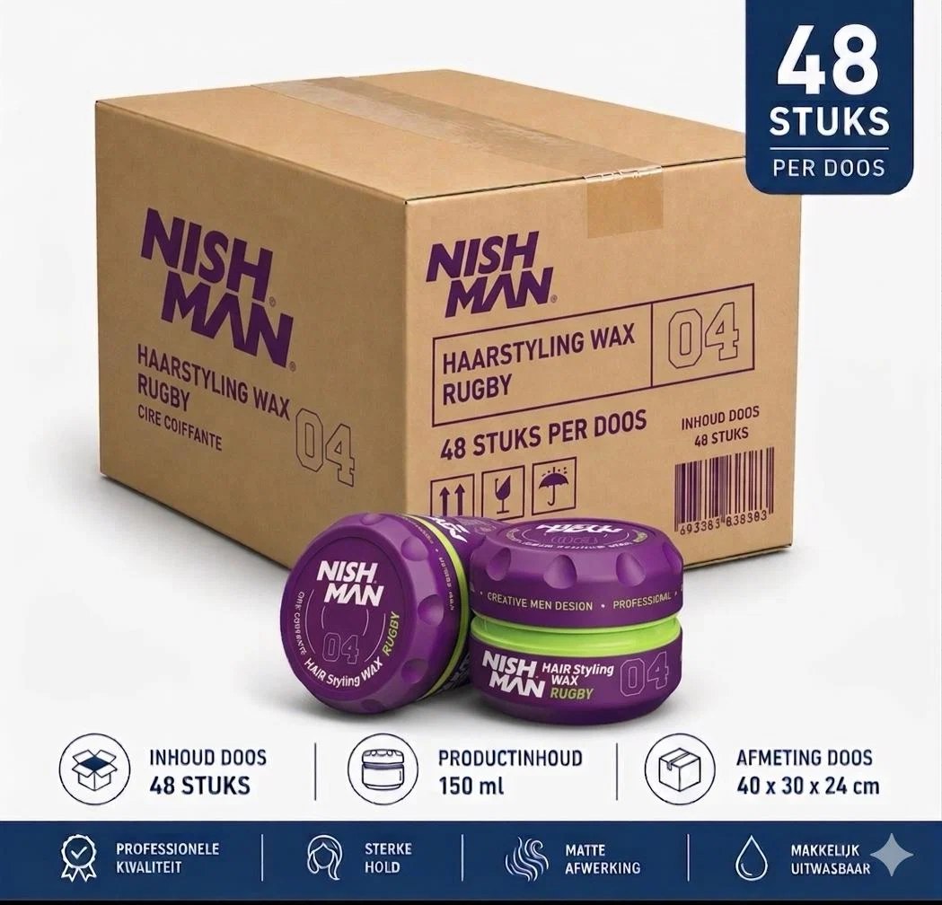 Nishman Hair Styling Wax 04 Rugby 48 stuks