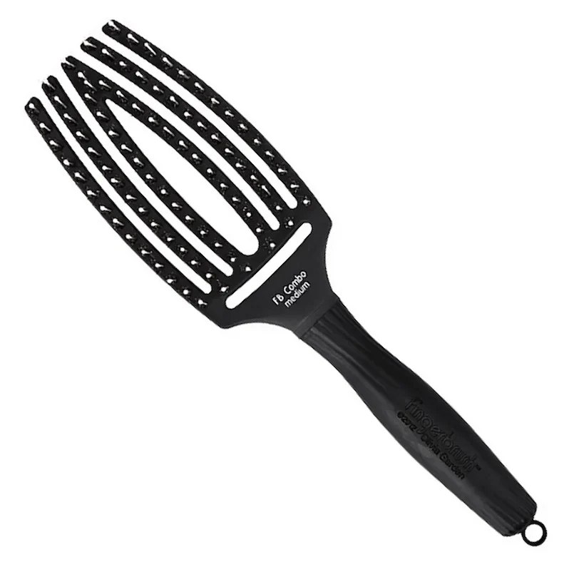 Olivia Garden Fingerbrush Care Iconic Medium Hot Pink Detangling Hairbrush
