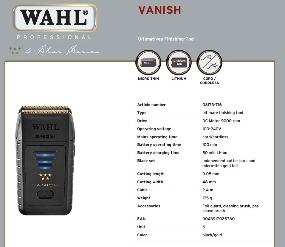 Wahl Vanish Shaver 08173-716 - Afbeelding 4